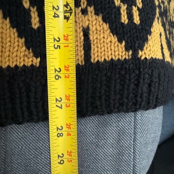 VTG 70’s Hand Knit Crochet Geometric Nordic Fair Isle Pullover Aztec Sweater Med - Picture 8 of 8